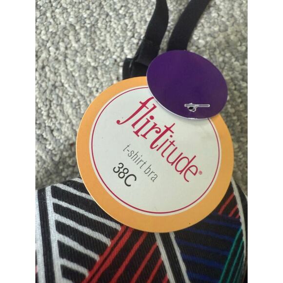 Flirtique geometric patterned colorful bra womens 38C new - Picture 5 of 7